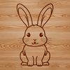 Beautiful Rabbit Sitting Silhouette A cartoon illustration of a rabbit sitting on its haunches.