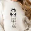Vector illustration of a young girl in various poses, suitable for cutting machines or laser cutters.