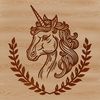 Mythical Unicorn Head Design A stylized illustration of a mythical unicorn's head with intricate details.