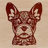 A vector graphic representation of a Boston Terrier dog breed, ideal for clip art and custom design applications.