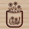 Beautiful Wildflower Pattern Template An intricately designed flower pocket template, suitable for various applications such as cutting machines or laser cutters.