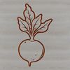 Radish Illustration in Outline Vector Style High-resolution vector graphic of a single radish in outline form.