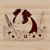 Floral Guinea Pig Illustration A detailed illustration of a guinea pig in a floral setting, suitable for printing or cutting with a Cricut machine.