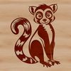 An SVG graphic of a lemur, a small primate species found in the forests of Africa.