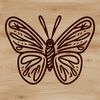 Free SVG Butterfly Graphic An illustration of a colorful butterfly in flight, featuring vibrant wings with intricate patterns.