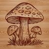 A detailed illustration of a single mushroom, suitable for use as vector art in various digital design applications.