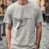 Hummingbird Perched Vector Art A colorful hummingbird perched on a branch, depicted in a detailed vector illustration.