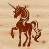 Whimsical Unicorn Silhouette A mythical creature with a horse-like body, a single horn on its forehead, and a flowing mane.