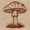 Beautiful Vector Mushroom Design A realistic illustration of a mushroom in a detailed, vector format suitable for cutting machines and digital design.