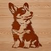 A detailed vector illustration of a sitting Welsh Corgi dog breed.