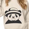 Panda in a Hat A cute panda wearing a hat in a natural setting.