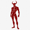 A digital illustration of Satan, depicted as a horned figure with wings.