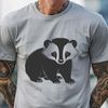 A detailed illustration of a badger, vector graphics, suitable for cutting machines or laser cutters.