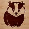 Wildlife illustration in digital format A simple illustration of a badger in a digital format suitable for various design applications.