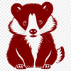 A high-quality SVG design featuring a realistic depiction of an animal badger with fine details and crisp lines.