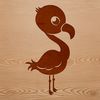 Colorful Bird Illustration in SVG Format A stylized illustration of a flamingo standing on one leg in a grassy landscape.