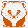 A vector graphic representation of a badger, suitable for use in digital design projects.