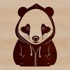 White Striped Badger Illustration A close-up illustration of a European badger's distinctive white stripes and black fur.