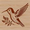 A stylized vector graphic of a hummingbird, highlighting its flying pose and delicate features.