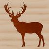 A simple vector illustration of a deer in outline form, suitable for digital crafting and cutting machines.