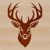 Deer Head Clip Art SVG Illustration of a deer's head with vector lines and shapes.