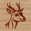 An illustration of a deer's head, suitable for vector art projects.