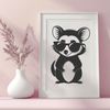 Possum wearing sunglasses in vector format, suitable for digital design and crafting.