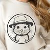 Cute Cartoon Possum in a Hat An illustration of a wild animal wearing a hat, created as a vector graphic.