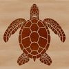 A hand-drawn illustration of a sea turtle swimming in the ocean, suitable for digital designs.