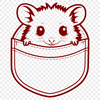 Adorable Pocketed Creature Clip Art A wild possum with its characteristic pocket-like pouch on its belly.