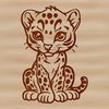 Beautiful Big Cat Animal Design A detailed illustration of a wild animal, specifically a big cat species, in a sitting position.