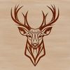 Wildlife Illustration - Deer Profile SVG Design Wild animal head illustration, a vector graphic design featuring a deer's profile in SVG format.
