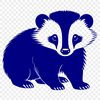 A detailed illustration of a badger, a wild animal with distinctive markings.