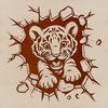 Vector Tiger Graphic A cartoon tiger illustration in vector format, suitable for digital use.