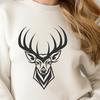 An SVG vector graphic of a deer's head in a simple yet accurate design.