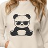 Vector Cartoon Panda SVG Design A cartoon panda wearing trendy sunglasses, designed as vector art for digital and commercial use.