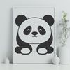 A digital illustration of a panda in a neutral background, suitable for various applications.