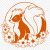 Striped Wildlife Illustration A skunk with a distinctive black and white striped pattern, depicted in simple line art style suitable for vector editing.