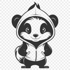 Black and White Striped Animal Vector Art A simple illustration of a skunk with a distinctive black and white striped body.