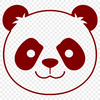 Black and White Panda Clipart A black and white illustration of a wild animal, specifically a panda.