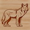 Stylized Wolf Design for Creative Projects A stylized illustration of a wolf standing on its hind legs, suitable for various design applications.
