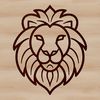 African Pride A simple line drawing illustration of a lion's head, suitable for various applications and uses.