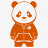 Wild Panda in Hoodie Vector Art A digital illustration of a wild panda wearing a hoody, created in vector art style.