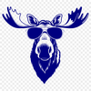 Trendy Moose in Shades A cartoon moose wearing trendy sunglasses in a playful pose.