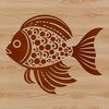 Close-up depiction of a freshwater crappie with its distinctive markings.