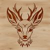 Wildlife Illustration - Stylized Deer Head A stylized illustration of a deer's head, suitable for vector art and design projects.