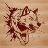 Beautiful Wolf SVG Design A detailed illustration of a wolf in a natural setting.