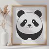 Beautiful Wildlife Panda SVG Design A vector illustration of a panda in a natural habitat, suitable for graphic design projects.