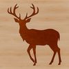 A simple outline illustration of a white-tailed deer in the forest, suitable for vector graphics and cutting machines.