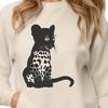 Wild ocelot sitting in a natural environment, illustrated as a vector graphic.